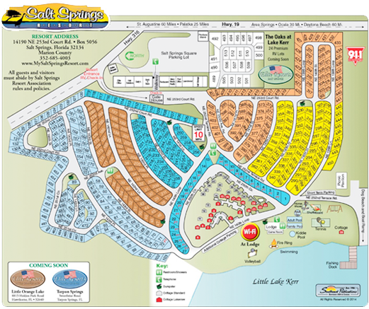 Salt Springs Campground Florida - Map of the Resort